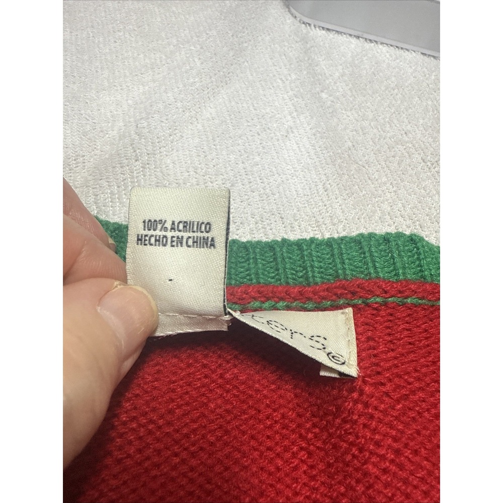 Jolly Sweaters Ugly Funny Christmas Sweater Deer Cheers Beer Men SZ Med Red/Grn - Picture 3 of 7